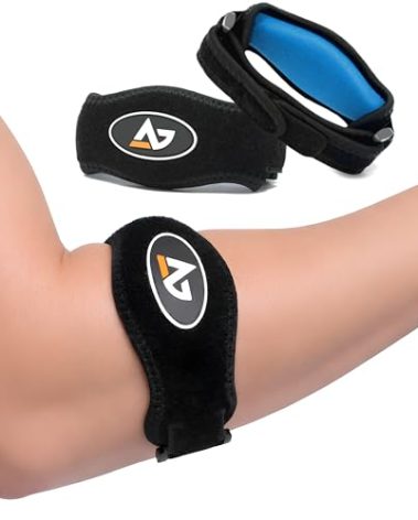 AetherGear Tennis Elbow Brace - Forearm Brace Support Band with Compression Pad and Elbow Strap for Tendonitis, Tennis & Golfer Elbow & Bursitis - Women and Men (2 Pack)