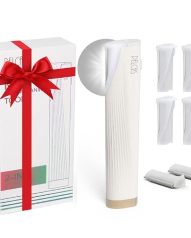 PELCAS Electric Dermaplaning Tool for Face with LED Light, Mini Facial Dermaplaning Razor Kit, Painless 3 Speeds Facial Peach Fuzz & Hair Removal at Home for Women with 6 Blades Off White