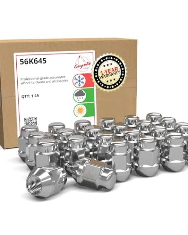 Wheel Accessories Parts 24 Pcs M12x1.5 12x1.5 Thread Bulge Acorn 35mm 1.38" Long Lug Nuts Chrome 13/16" 21mm Hex Fits Kia Borrego Sedona Mazda B2000 B2200 B2600 Mitsubishi Mighty Max Montero