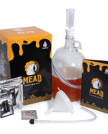 VineLabs Honey Mead Making Kit with Yeast and Starter Home Brew Accessories, Reusable, Step-by-Step Brewing Process, 1 Gallon, Made in the USA