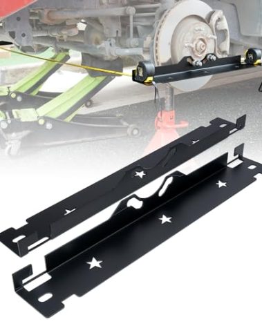 Rynharta Premium Wheel Alignment Tool with Hanging Holes, Stainless Steel Toe Alignment Tool Plates, Black