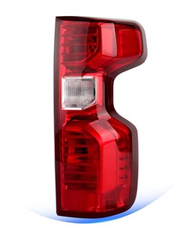 Tail Light Compatible With 2019 2020 2021 2022 2023 2024 2025 2026 Chevy Silverado 1500 / 20-23 2500HD 3500HD Halogen Rear Brake Signal Taillights Replacement w/ Bulb & Harness (Right Passenger Side)