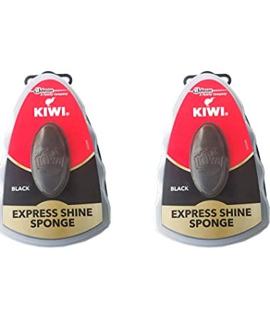 Kiwi Express Shoe Shine Sponge, 0.2 fl oz, Black (Pack Of 2)