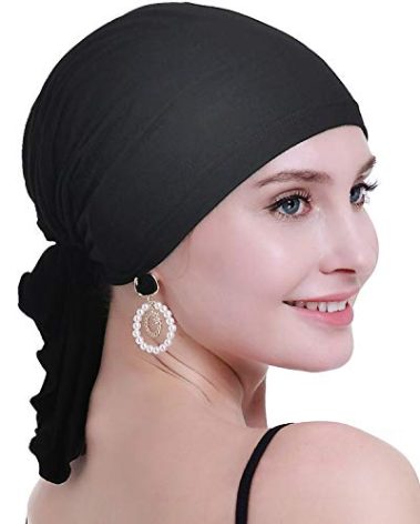 osvyo Chemo Headscarf for Women Hair Loss - Cancer Slip On Headwear Turbans Sealed Packaging Black