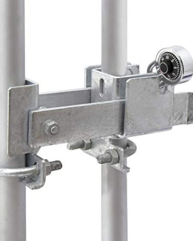 Chain Link Fence Commercial Strong Arm Double Gate Latch for 1-5/8" thru 2" Gate Frames Pipe Sizes. Use this Double Gate Latch Where 2 Gates Swing Together.