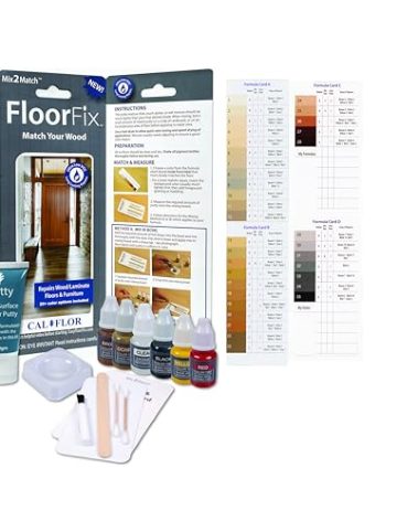 CalFlor FloorFix Mix2Match Hardwood & Laminate Repair Kit – 20 Color Formulas + Grain & Gloss Tools