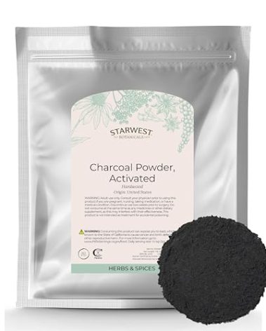 Starwest Botanicals Activated Hardwood Charcoal Powder - Use for Teeth Whitening, Face Masks, Skin Care, & Cleaning, Food Grade as a Processing Aid, Certified Kosher - Bulk 1 lb Bag