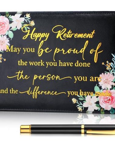 Ctosree Retirement Guest Book with Signature Pen Retirement Party Gift Supplies for Women Men Office Colleague Advice and Wishes Decorations(Floral)