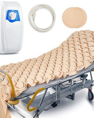 Kigley Alternating Pressure Mattress Hospital Bed Mattress with Electric Pump Alternating Pressure Pad for Bed Sores Prevention and Ease for Most Standard Beds, 114.96 x 35.43 Inches