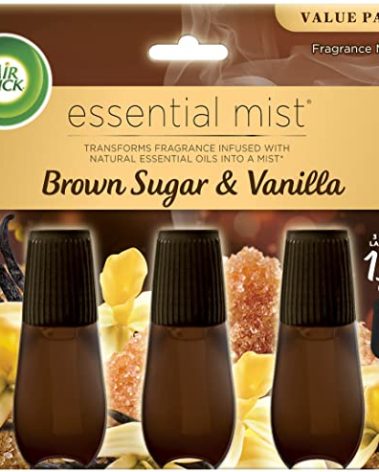 Air Wick Essential Mist Refill, 3ct, Brown Sugar & Vanilla, Fall Scent, Essential Oils, Air Freshener