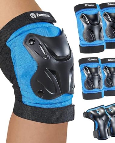 Tanden Skating Protective Gear Adult Youth Knee Pads and Elbow Pads Set, Skateboard Wrist Guards for Roller Skating Skateboarding Cycling Blue