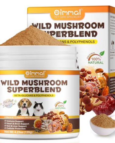 Wild Mushroom Superblend for Lumps & Bumps 4.23 fl.oz, Mushroom Supplements Powder Lipoma Reduction, Immune Support for Dogs & Cats11 Organic Mushroom Complex, Natural Turkey Tail Mushroom for Pets