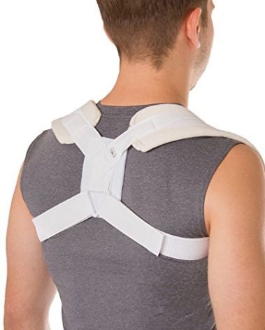 BraceAbility Clavicle Support Brace - Figure 8 Upper Back Brace Posture Corrector for Women and Men, Shoulder Straightener, Kyphosis Relief, Sling for Injuries and Fractures (Medium)