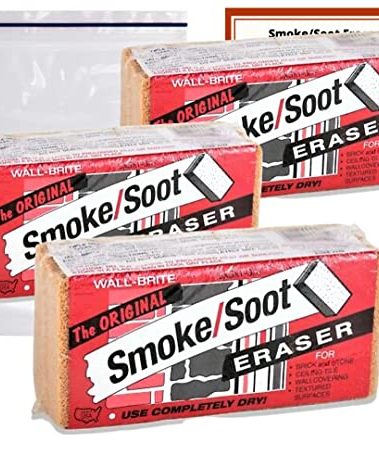 Absorene Smoke Soot Eraser Sponge 3 Pack with Storage Bag and Instruction Card