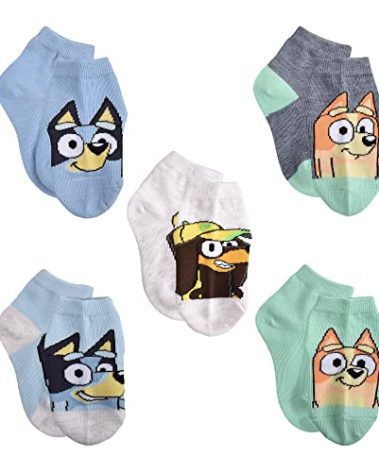 Bluey Boys Quarter Socks, Grey, Medium US