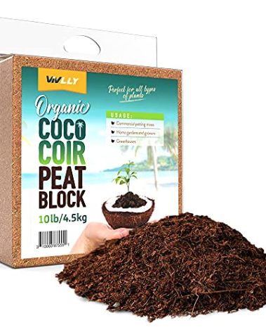 Coco Coir Brick 10 LB - Premium Compressed Coconut Fiber Block for Indoor Plants, Seed Starting & Hydroponics - Low Salt Triple Washed - Expands to 75 Quarts - 100% Natural Peat Alternative