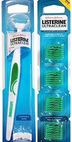 Ultra Clean Access Flosser for Hard-to-Reach Areas, Flosser Handle with 28 Refills, Mint