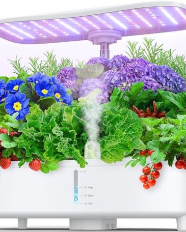 Hydroponics Growing System Kit 15 Pods Misting Indoor Gardening System Indoor Garden Gardening Gifts for Women 5L Water Capacity 48W Grow Light Herb Garden