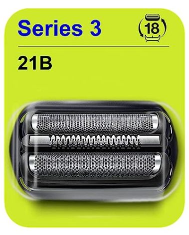 Series 3 Replacement Head for Braun Electric Shaver -21B- Compatible with Braun Electric Razors 300s, 310s, 3010BT (1 Pack)