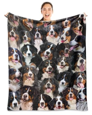 Bernese Mountain Dog Blanket,Bernese Mountain Gifts for Dog Lovers,Flannel Blanket Throws for Dog Mom Dad,Soft Blankets for Sofa Bed,Gifts for Kid Teens Girls Boys Halloween Christmas,50" x 60"