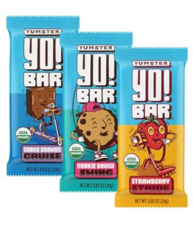 Yo! Bar by Bearded Brothers Vegan Organic Kids Bar | Gluten Free, Paleo and Whole 30 | Soy Free, Non-GMO, Low Glycemic, No Sugar Added, Fiber + Whole Foods | Variety 3 Flavor Pack | 25 Bars