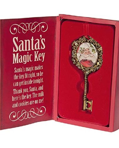 Christmas Holiday 'Santa's Magic Key' Golden Ornament,Plastic - 5in x 2.5in