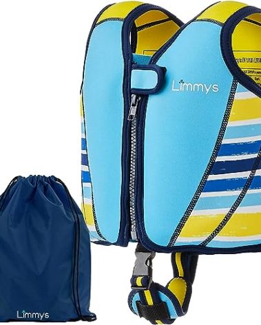 Limmys Premium Kids Swim Vest - Toddler Swim Jacket and Buoyancy Swimming Aid - Modern Design Swimming Vest for Boys, Girls and Babies - Drawstring Bag Included