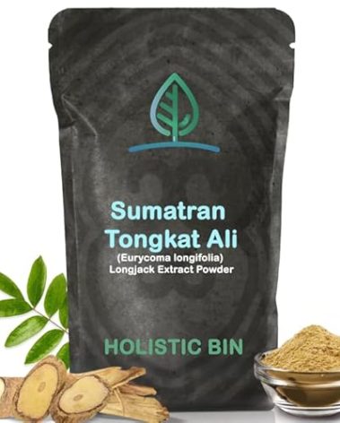Holistic Bin Tongkat Ali Extract Powder – Premium Longjack Harvested from Sumatran Forests – Herbal – No Fillers or Preservatives – 50 Grams