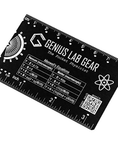 The Pocket Physicist - Small Metal Physics Metric Ruler Scale, Gadget Multi-Tool, Techie/Geeks/Nerds Cool STEM Tech Student Graduation Gift, Unique College Homework Mini 3 Inch Tool - Genius Lab Gear