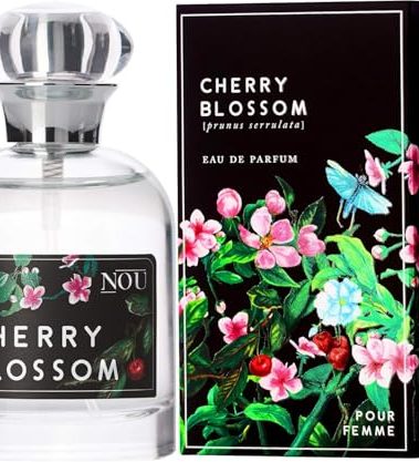 NOU Cherry Blossom Perfume - Floral With Sweet Fruity Notes - Natural for Women With Essential Oils - Fresh Smelling EDP - 1.7 fl oz