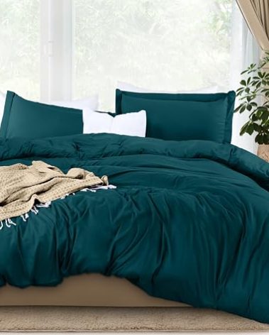 Utopia Bedding Duvet Cover King Size - 3 Piece with Zipper Closure - 1 Comforter Cover 104X90 Inches & 2 Pillow Shams 20X36 Inches (Teal) Comforter Not Included