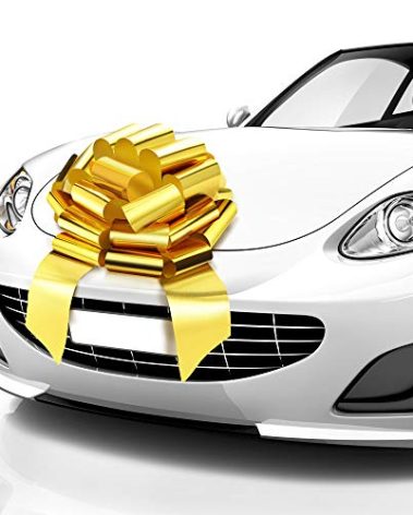 Mifflin-USA - Big Car Bow - Metallic Gold, 18 Inch - Giant Gift Bow for Birthday, Christmas - Huge Car Décor