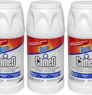 Brillo Cameo Cleaner, Perfect on Aluminum, Stainless Steel, No Scratch Formula 10 Ounce (Pack of 3)