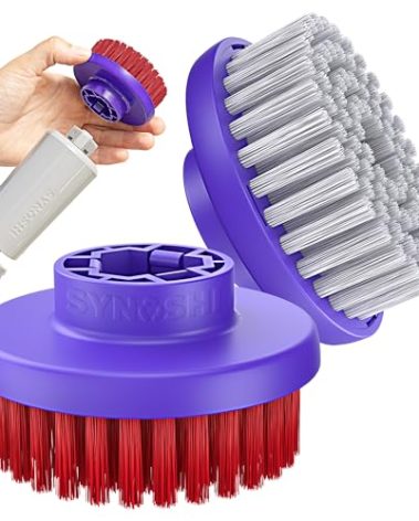 Synoshi PRO Round Brush Set (2 Units) for Electric Spin Scrubber Brush for Bathroom, Shower, Floor and Tiles. Electric Spin Scrubber Heads for Cleaning