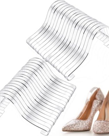 Patelai 30 Pcs Acrylic Sandal Shoe Display Store Retail Display Rack Shoe Stand Support Shaper Forms Inserts Home Bulk Clear