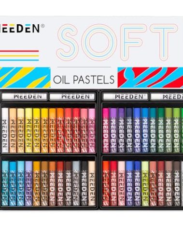 MEEDEN Soft Oil Pastels Set: 48 Colors with Extra 4 White Oil Pastels for Artists Beginners Adults Teachers - Vibrant Oil Pastel Crayons for Art Painting & Drawing, Blending, Layering, Shading