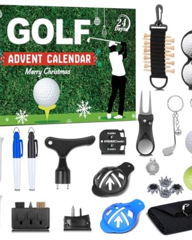 Golf Advent Calendar 2025 for Men Teen Boy, 24-Day Christmas Count-down Calendar for Father, Husband, or Boyfriend, Perfect Holiday Gift Featuring Golf Balls, Tees, Ball Markers