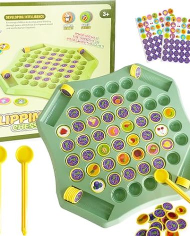 54PCS Fruit Flip Chess Memory Chess Game, Flip Match Board Game, for Kindergarten, Family, and Party Activities