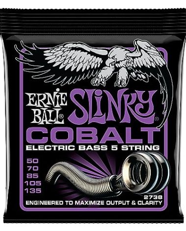 Ernie Ball Power Slinky Cobalt 5-String Electric Bass Strings 50-135 Gauge
