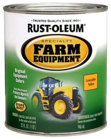 Rust-Oleum 7449502 Specialty Farm Equipment Enamel, Yellow Caterpillar, 1-Quart
