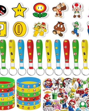 Mario Birthday Party Supplies, 86PCS Birthday Gifts Set for Mario Theme Party