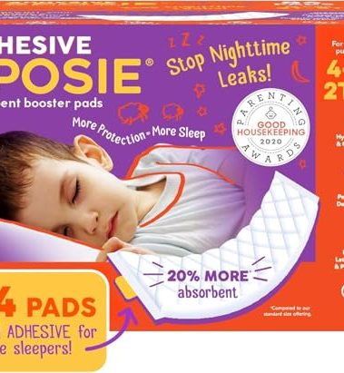 Sposie Diaper Booster Pads | Stop Leaks in Baby Overnight, Nighttime Diapers | Disposable Toddler Training Underwear Girls & Boys | Adhesive Diaper Pad | 84 Count (Pack of 1)