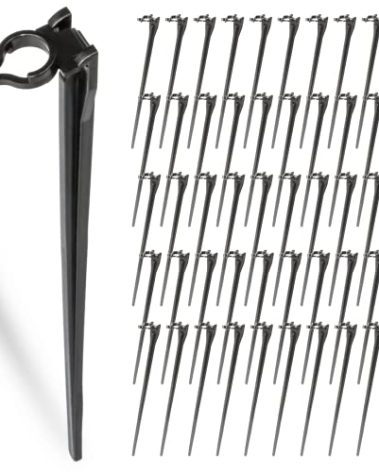 12 Inch Christmas Light Stakes Outdoor Lights Stake 50 Pack Universal Yard Lawn Stake for C6 C7 C9 Christmas Pathway Lights Holiday Light Stakes for Christmas Decorations Outdoor Garden Patio(Black)