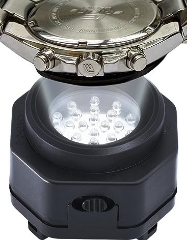 CoolFire - UV Free Solar Watch Fast Charger for All Eco Solar Watches for Men, Reloj Hombre Portable Battery Charger, for All Kinds of Sophisticated Eco Solar Watches (Black)