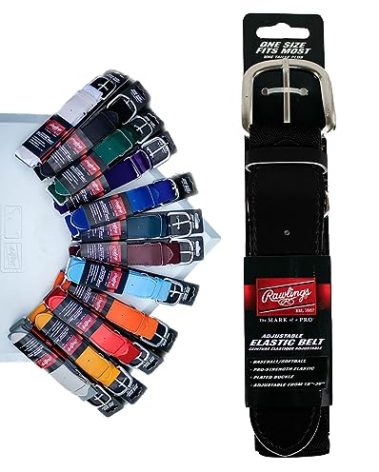 Rawlings Adjustable Belt | One Size Fits Most (18"-36") | Black