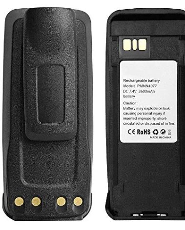 Teseko PMNN4077C PMNN4066A 2600mAh Li-ion Battery Compatible for Motorola XPR6300 XPR6350 XPR6550 XPR6580 XPR6500 XPR6100 XPR6380 DP3400+Belt Clip