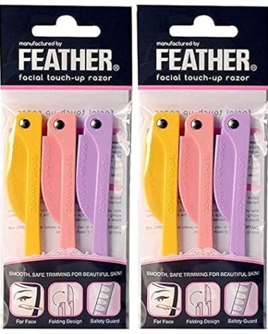 Feather Flamingo Facial Touch-up Razor (3 Razors X 2 Pack)