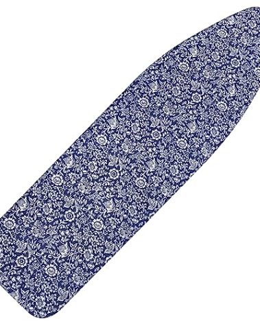 Memeaty Ironing Board Cover and Pad 15x54 Inch Standard Ironing Board Cover with Elastic Edge and Hook and Loop Fasteners Scorch and Stain Resistant Cotton Ironing Covers with Thick Padding