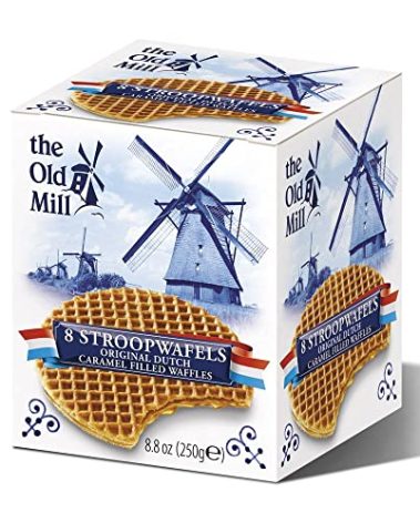 The Old Mill 8 Stroopwafels Original Dutch Caramel Filled Waffels BOX – 250g FROM HOLLAND