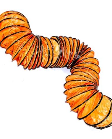 8"×25FT PVC Flexible Duct Hose, Flame Retardant HVAC Ducting with Adjustable Rope, D Hook & Steel Support for Ventilation, Exhaust, Drying, and Cooling Applications